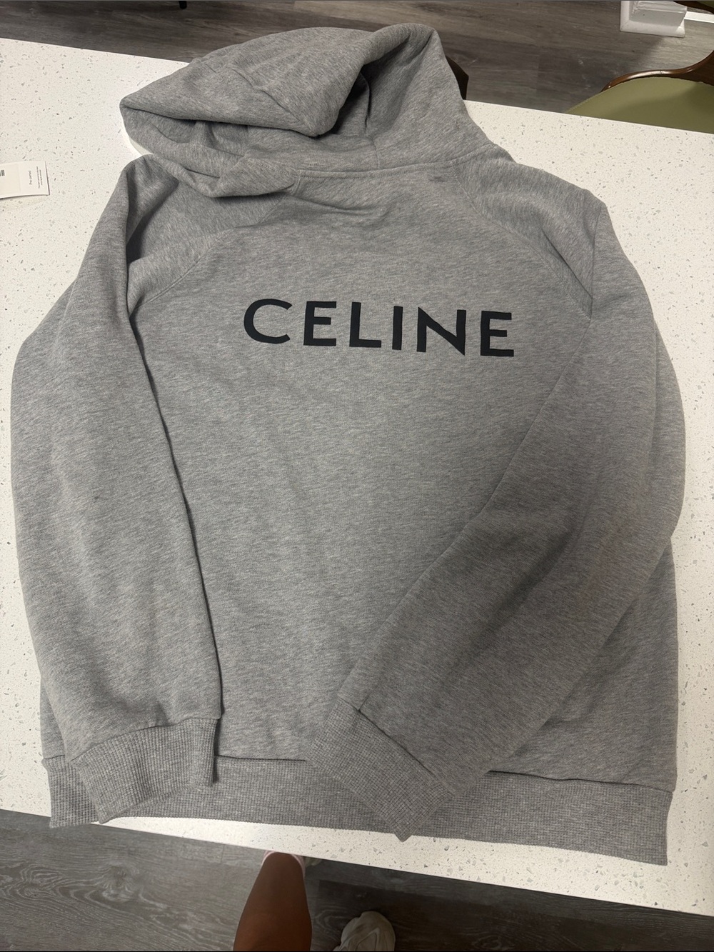 Celine Gray Crewneck Logo Sweatshirt